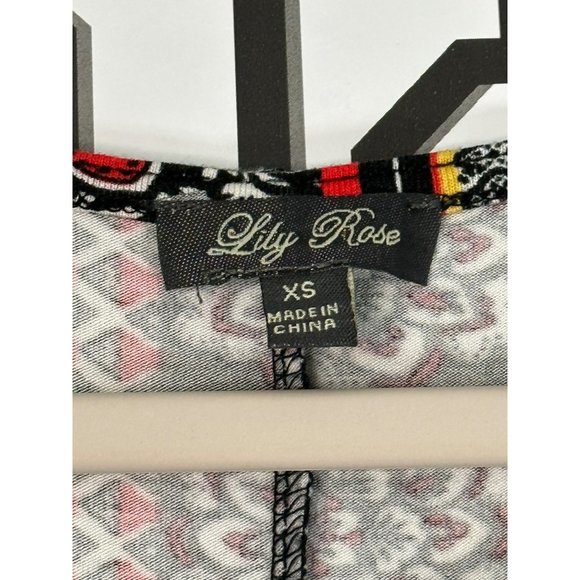 Lily Rose Ladies Sleeveless V Neck Swing Abstract, Vibrant Style Dress Size XS - Picture 7 of 9